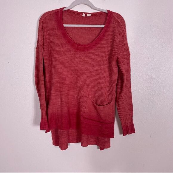 Moth | Anthropologie Orange Dip Dye Oversized Sweater - Picture 1 of 8